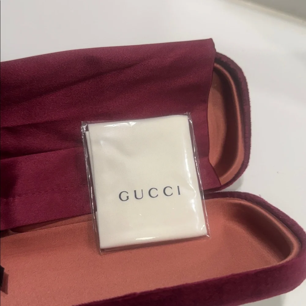 Gucci Black Rectangular Eyeglasses with Subtle Logo Accents